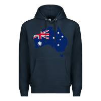 Navy Australia Map Flag Drawing Line Art Premium Hoodie - linhVisuals
