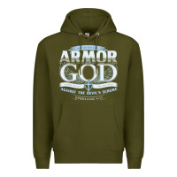 Army Green armor of god bible verse scripture Premium Hoodie - linhVisuals