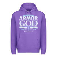 Purple armor of god bible verse scripture Premium Hoodie - linhVisuals