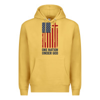 Antique Gold american flag one nation under god Premium Hoodie - linhVisuals