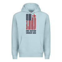 Blue Mist american flag one nation under god Premium Hoodie - linhVisuals