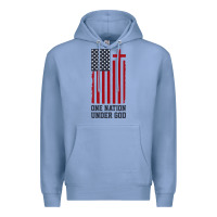 Colony Blue american flag one nation under god Premium Hoodie - linhVisuals