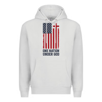 Dove Grey american flag one nation under god Premium Hoodie - linhVisuals