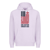 Lilac american flag one nation under god Premium Hoodie - linhVisuals