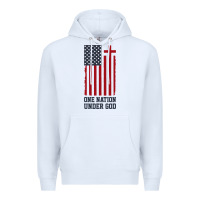 White american flag one nation under god Premium Hoodie - linhVisuals