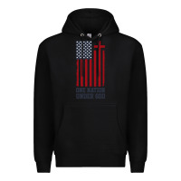 Black american flag one nation under god Premium Hoodie - linhVisuals