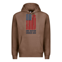 Chestnut american flag one nation under god Premium Hoodie - linhVisuals