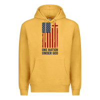 Mustard american flag one nation under god Premium Hoodie - linhVisuals