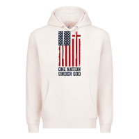 Pale Pink american flag one nation under god Premium Hoodie - linhVisuals