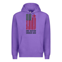 Purple american flag one nation under god Premium Hoodie - linhVisuals