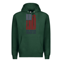 Sports Green american flag one nation under god Premium Hoodie - linhVisuals