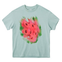 Arona watermelon glitter watercolor brushstrokes patch Heavy Core Tee - RanaPortraitStore