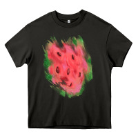 Asphalt watermelon glitter watercolor brushstrokes patch Heavy Core Tee - RanaPortraitStore