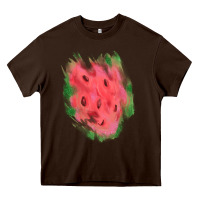 Chocolate Brown watermelon glitter watercolor brushstrokes patch Heavy Core Tee - RanaPortraitStore