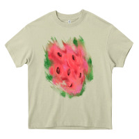 Mossy watermelon glitter watercolor brushstrokes patch Heavy Core Tee - RanaPortraitStore