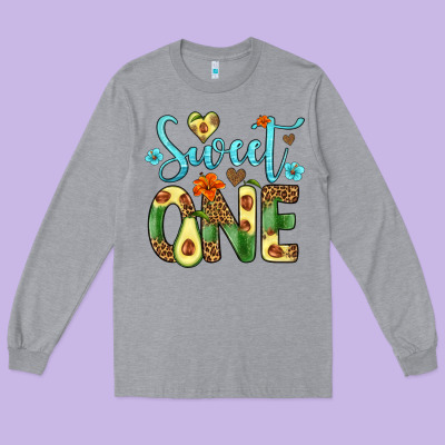 Sweet One Avocado Long Sleeve Tee Designed By Artiststas
