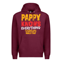Burgundy pappy knows everything Premium Hoodie - linhVisuals