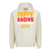 Oatmeal Heather pappy knows everything Premium Hoodie - linhVisuals