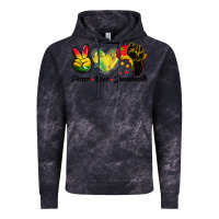 Cloud Black peace love juneteenth Vintage Hoodie - BarkalooDesign