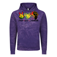 Cloud Purple peace love juneteenth Vintage Hoodie - BarkalooDesign