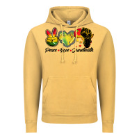 Vintage Mustard peace love juneteenth Vintage Hoodie - BarkalooDesign