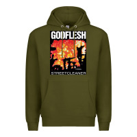 Army Green GODFLESH Streetcleaner Premium Hoodie - linhVisuals