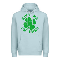 Blue Mist kiss me im irish funny saint patrick day womens Premium Hoodie - linhVisuals