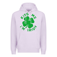 Lilac kiss me im irish funny saint patrick day womens Premium Hoodie - linhVisuals