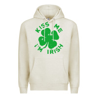 Oatmeal Heather kiss me im irish funny saint patrick day womens Premium Hoodie - linhVisuals