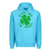 Ocean Blue kiss me im irish funny saint patrick day womens Premium Hoodie - linhVisuals