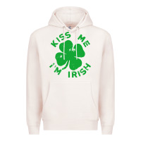 Pale Pink kiss me im irish funny saint patrick day womens Premium Hoodie - linhVisuals