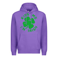 Purple kiss me im irish funny saint patrick day womens Premium Hoodie - linhVisuals