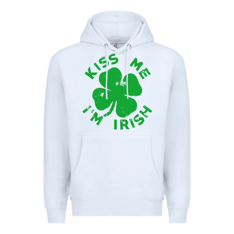 Kiss Me Im Irish Funny Saint Patrick Day Womens Premium Hoodie by linhVisuals | Teevron