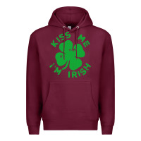 Burgundy kiss me im irish funny saint patrick day womens Premium Hoodie - linhVisuals