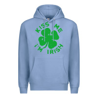 Colony Blue kiss me im irish funny saint patrick day womens Premium Hoodie - linhVisuals