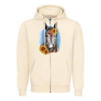 Sandshell Sunflower Donkey Zipper Hoodie - RanaPortraitStore