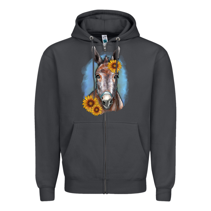 Sunflower Donkey Zipper Hoodie by RanaPortraitStore | Teevron