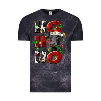 Cloud Black Christmas ho ho ho black angus Vintage Tee - LillyAllenDesigns