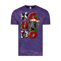 Cloud Purple Christmas ho ho ho black angus Vintage Tee - LillyAllenDesigns