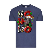 Vintage Denim Christmas ho ho ho black angus Vintage Tee - LillyAllenDesigns