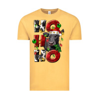 Vintage Mustard Christmas ho ho ho black angus Vintage Tee - LillyAllenDesigns