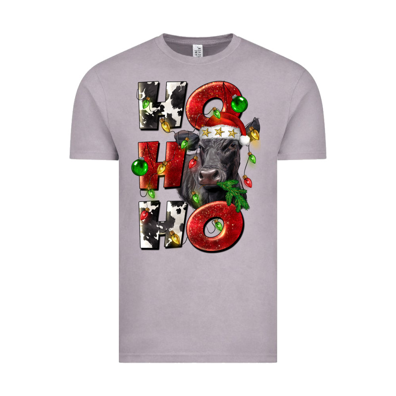 Christmas Ho Ho Ho Black Angus Vintage Tee by LillyAllenDesigns | Teevron
