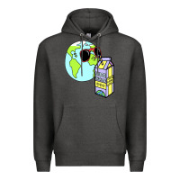 Charcoal Heather wrld drink Premium Hoodie - linhVisuals