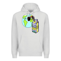Dove Grey wrld drink Premium Hoodie - linhVisuals
