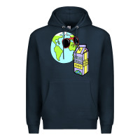 Navy wrld drink Premium Hoodie - linhVisuals