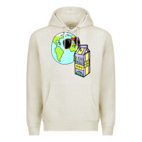 Oatmeal Heather wrld drink Premium Hoodie - linhVisuals