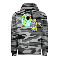 Slate Camo wrld drink Premium Hoodie - linhVisuals