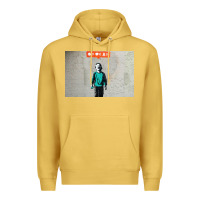 Antique Gold banksy nobody likes me boy Premium Hoodie - linhVisuals