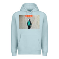 Blue Mist banksy nobody likes me boy Premium Hoodie - linhVisuals