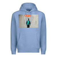 Colony Blue banksy nobody likes me boy Premium Hoodie - linhVisuals